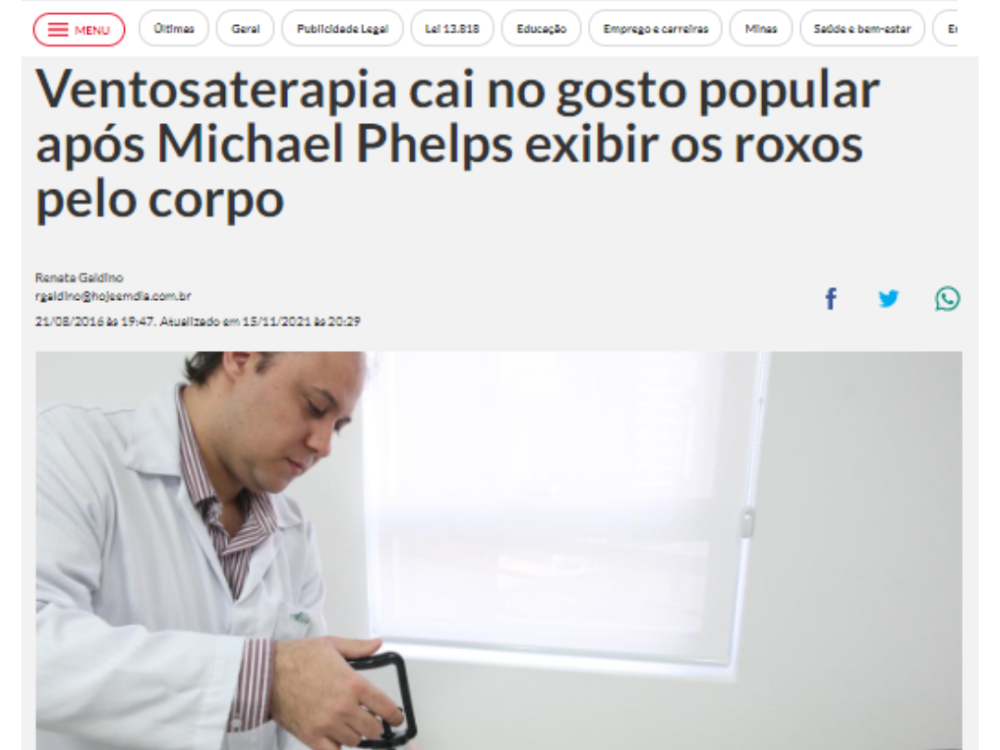 Dr. Aléssio Novais na Jornal Hoje em Dia: Ventosaterapia