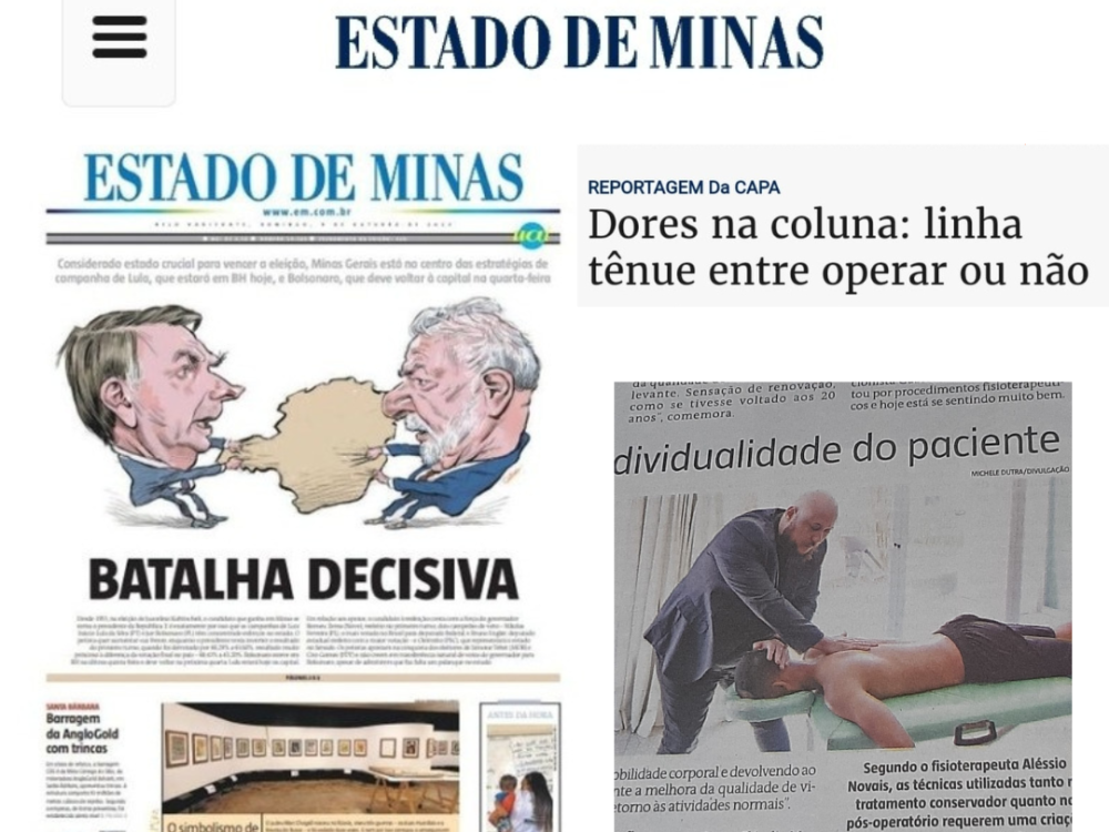 Dr. Aléssio Novais na Jornal Estado de Minas: Dores na coluna: operar ou não